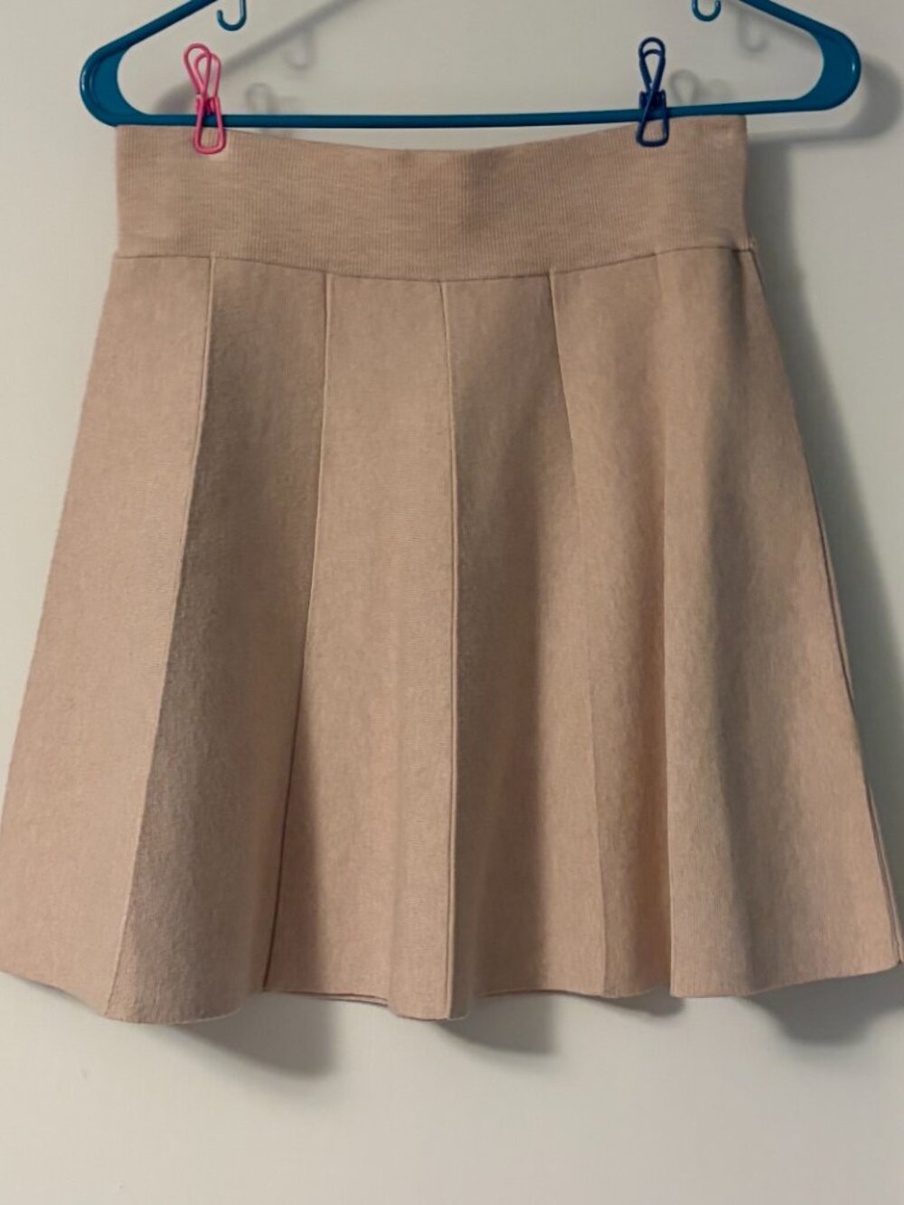 J McLaughlin knit pleated mini skirt size XS preppy tennis prep neutral